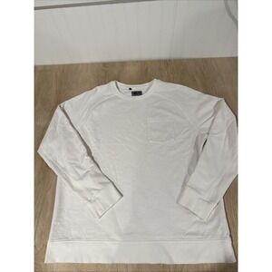VRST Sweatshirt Men XL White Pullover Crewneck Sweater Pocket Casual Long Sleeve